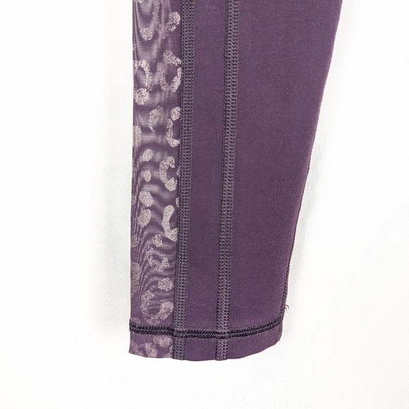 VS Sport Leopard Inset Leggings XS Purple Workout Lounge Legging - Picture 9 of 13